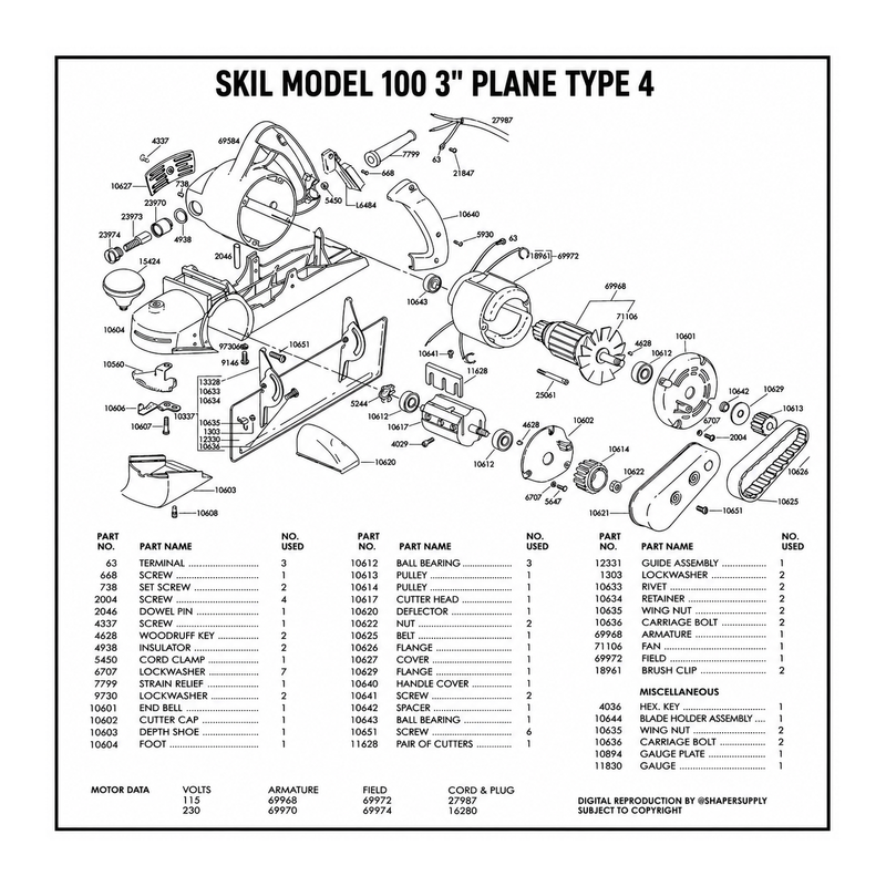 Skil 100 Parts Diagram