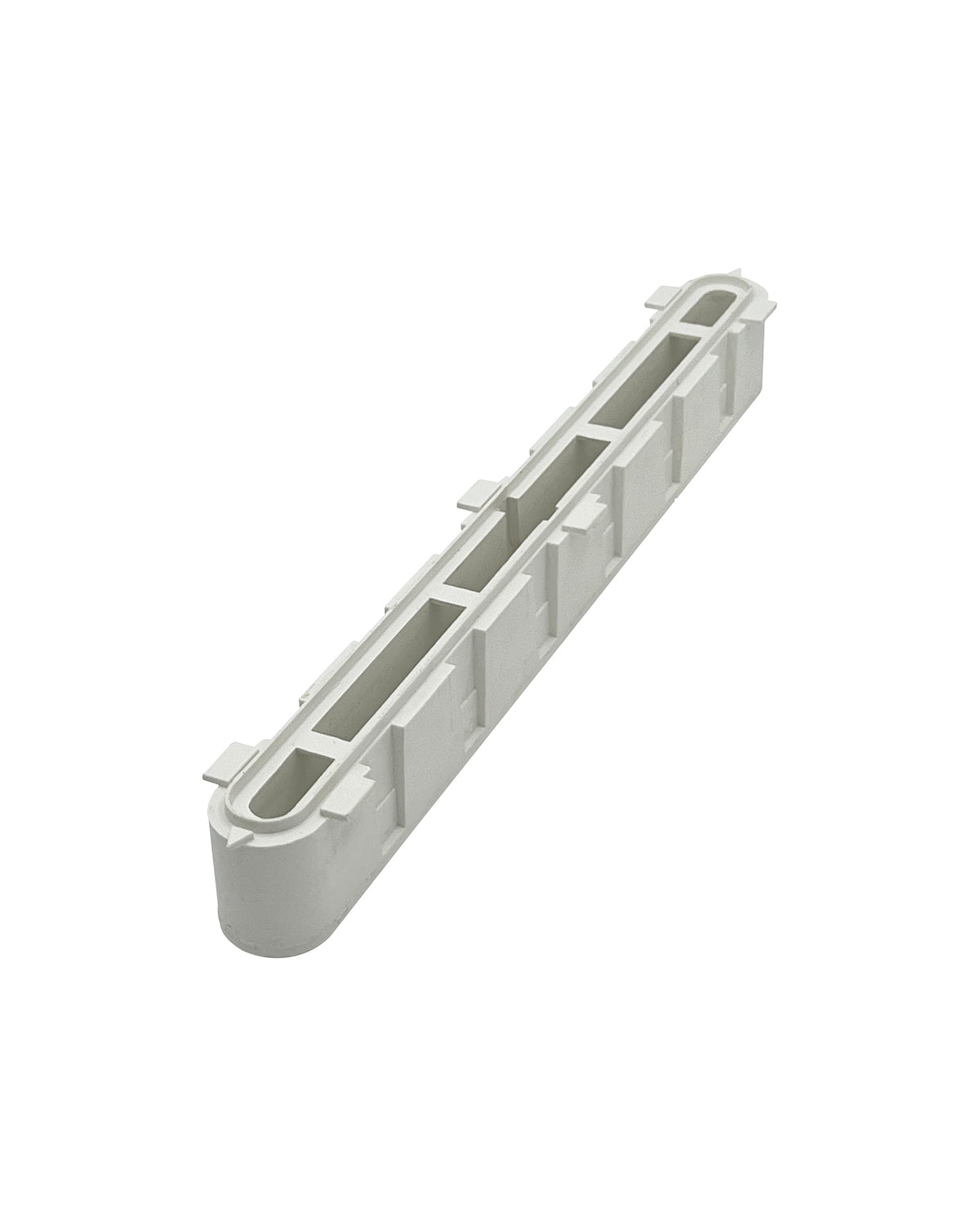 White 10.5-inch generic longboard fin box for surfboard building and repair