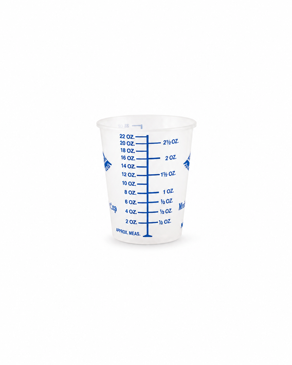 2.5 oz graduated measuring cup for surfboard resin and catalyst