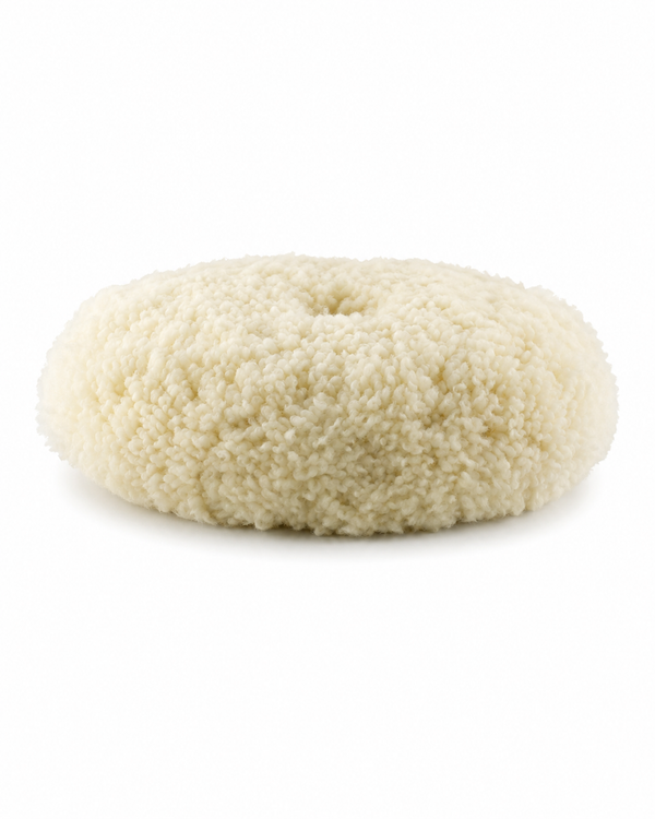 8 inch 100% wool surfboard buffing pad top view