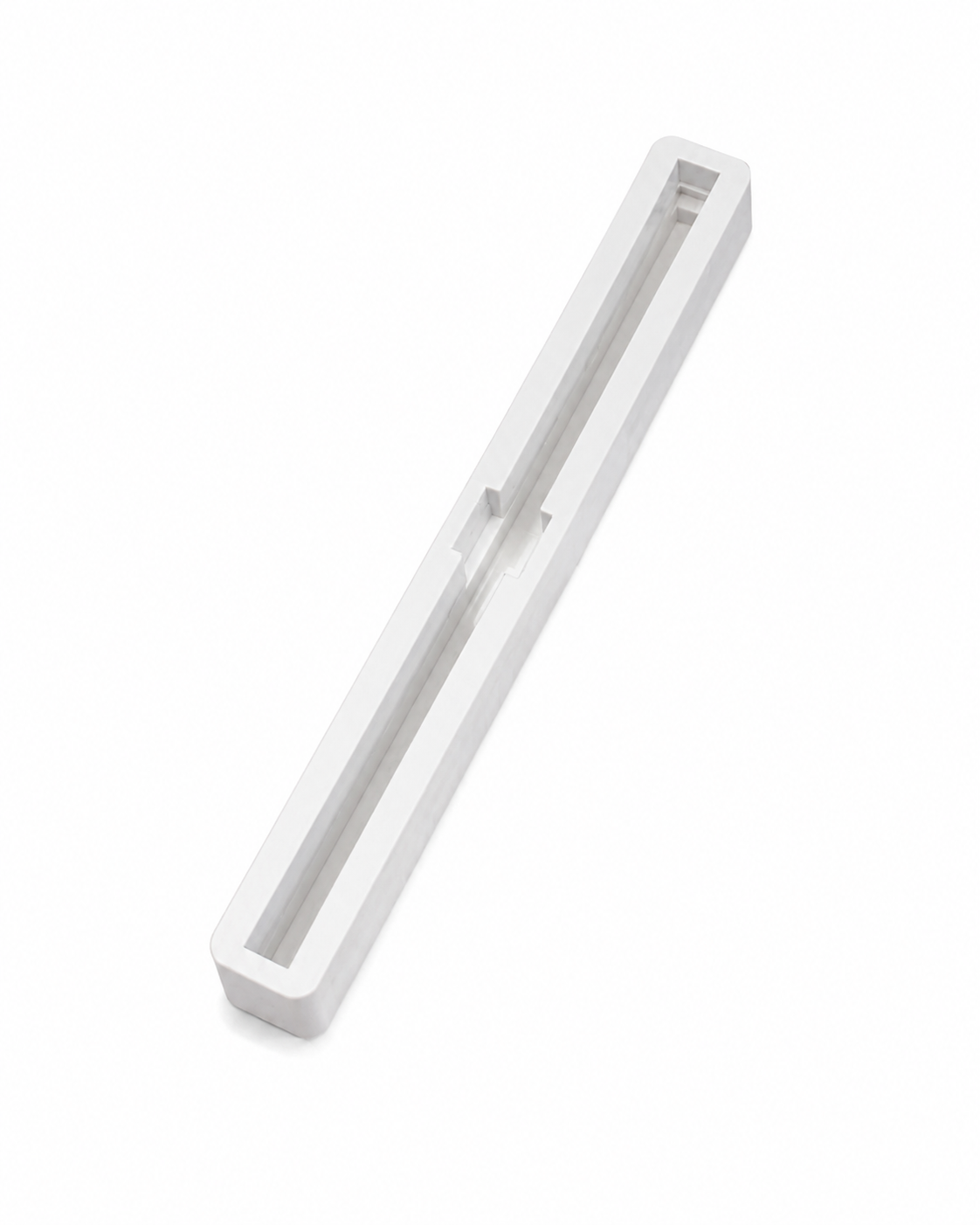 White 6.75 inch Bahne surfboard center fin box.