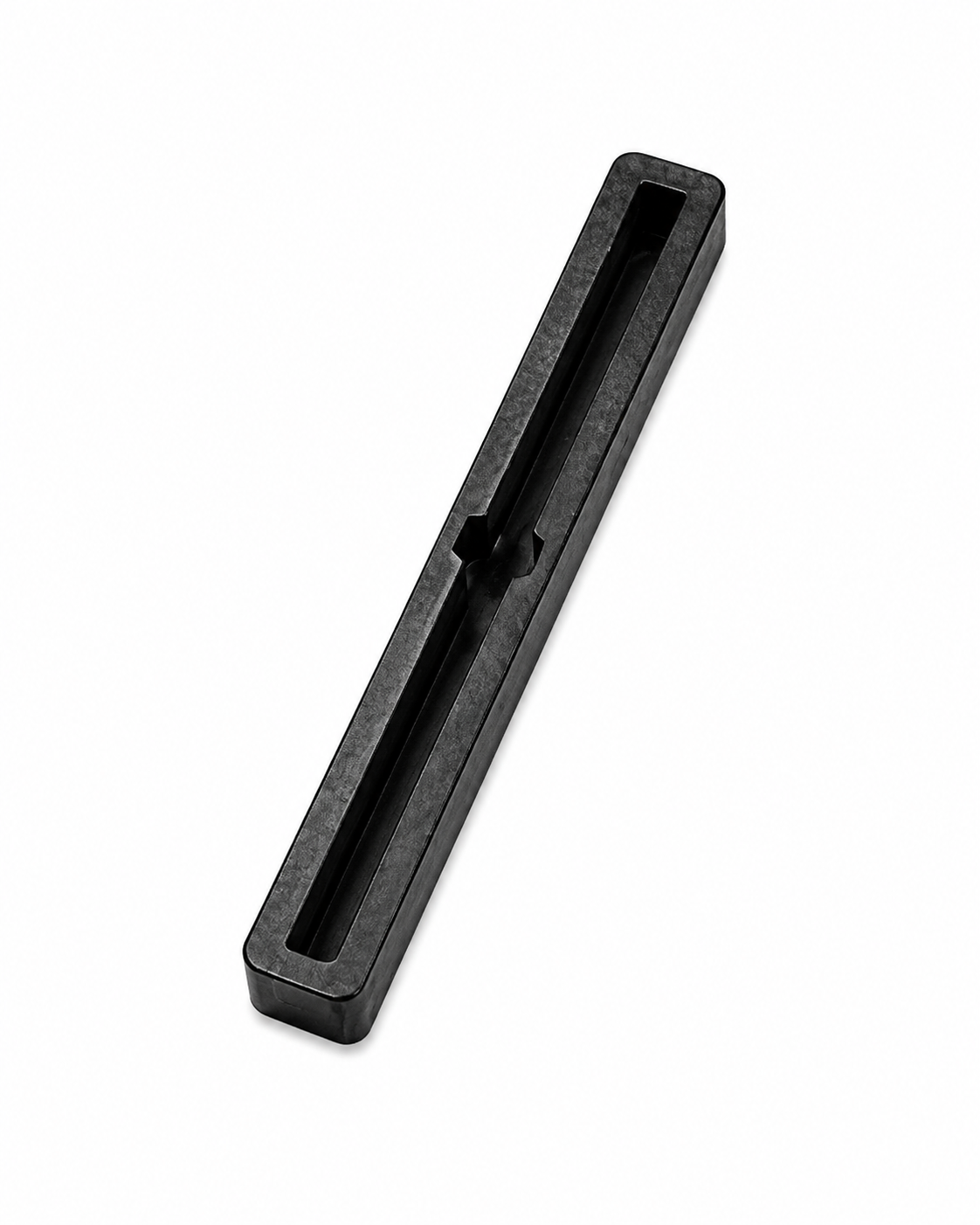Black 7.5 inch Bahne center fin box for surfboards.