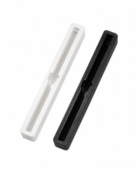 Black and white 7.5 inch Bahne center fin boxes for surfboard installation.
