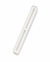 White 8.5 inch Bahne center fin box with integrated resin reservoir.