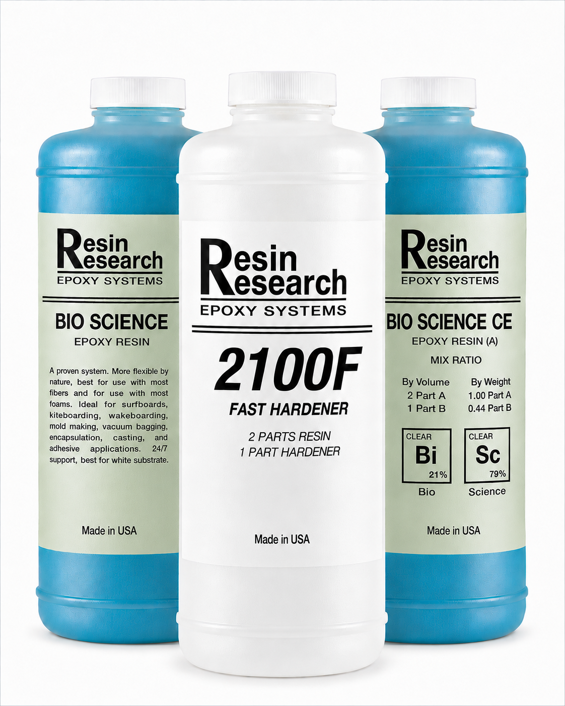 Resin Research Bio-Science 2000 CE ECOBOARD certified plant-based epoxy resin for surfboards