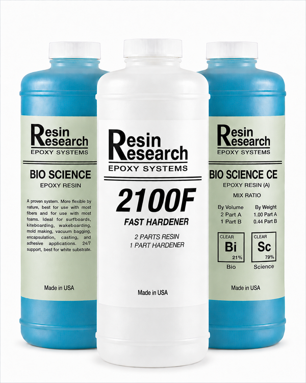 Resin Research Bio-Science 2000 CE ECOBOARD certified plant-based epoxy resin for surfboards