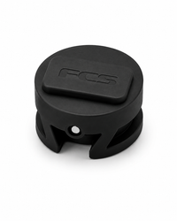 Black genuine FCS leash plug for surfboard manufacturing and repairs