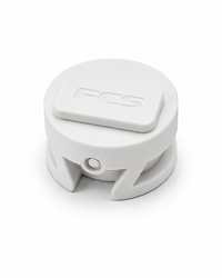 White genuine FCS leash plug for surfboard manufacturing and repairs