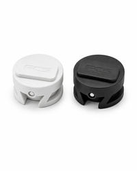 Genuine FCS leash plugs available in white and black for surfboard manufacturing and repairs