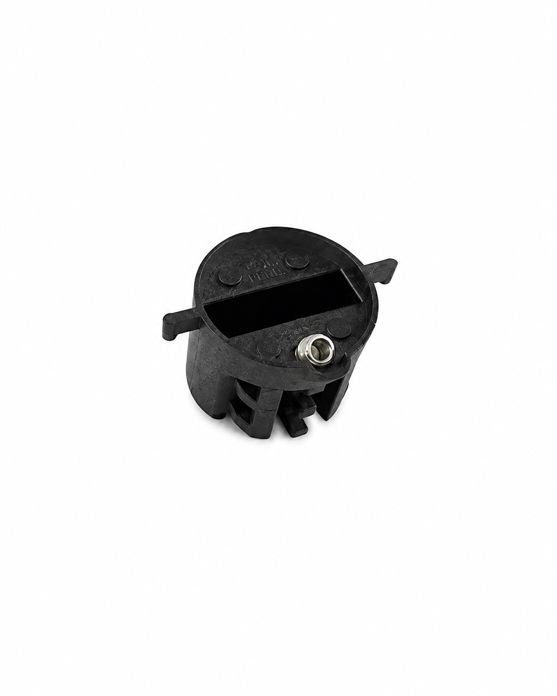 Generic black 2-tab surfboard fin plug compatible with standard dual-tab fins