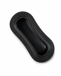Top view of a black recessed SUP handle for stand up paddle board installation
