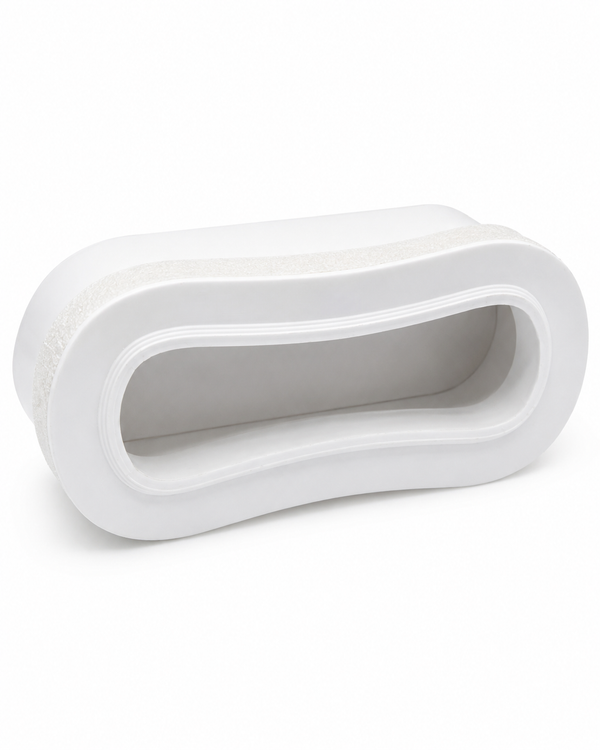 White recessed SUP handle for stand up paddle board construction and repair
