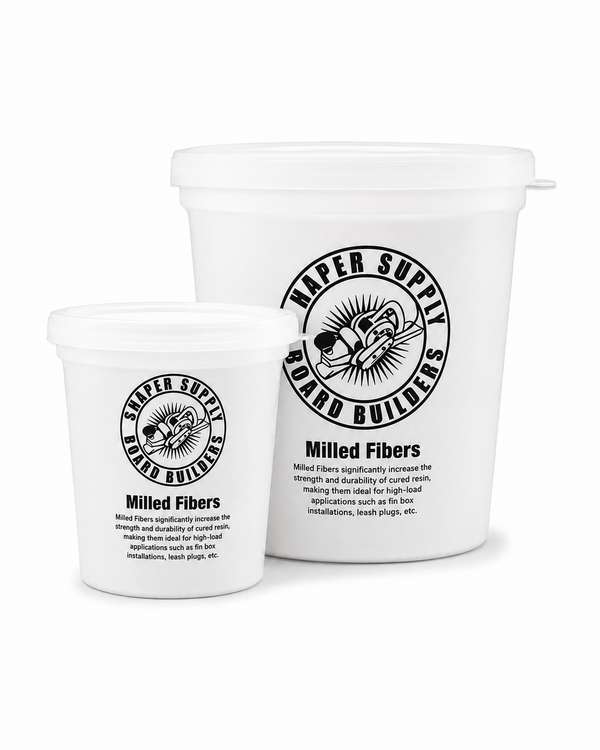Milled Fibers fiberglass powder for reinforcing polyester and epoxy resin in high-strength surfboard repairs and fin box installations