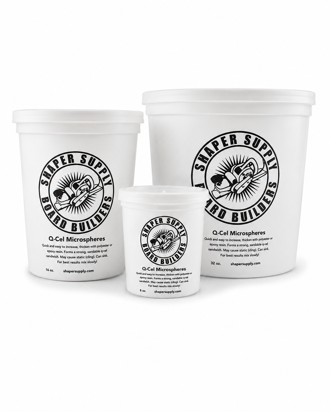 Q-Cel Microspheres lightweight resin filler for mixing with epoxy or polyester resin to create an easy-to-sand surfboard repair compound.