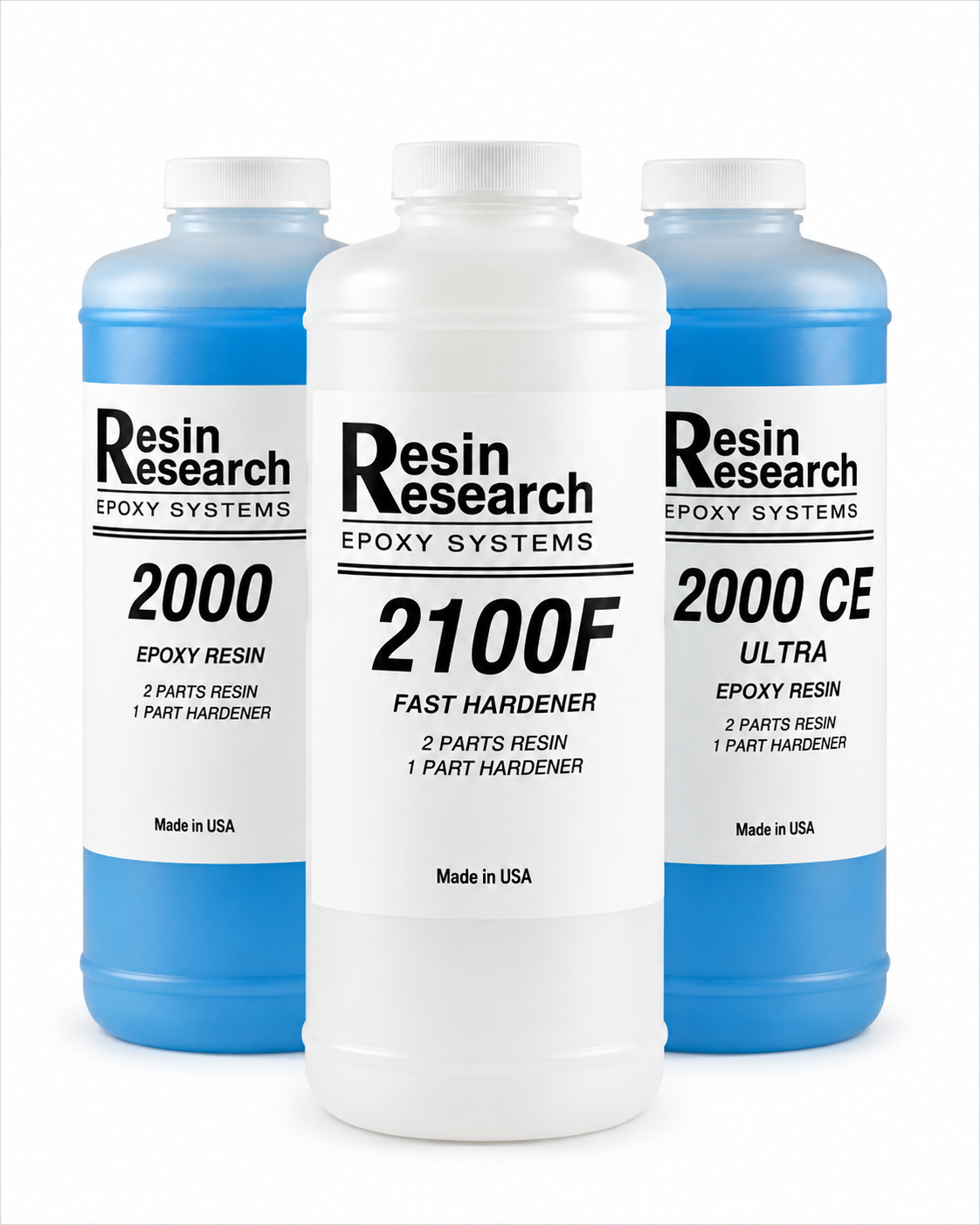Resin Research 2000 CE epoxy resin for surfboard building. Optical brighteners produce bright white laminations on EPS surfboards.