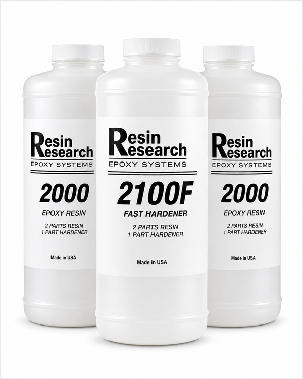 Resin Research 2000 Clear epoxy resin with 2100F Fast Hardener