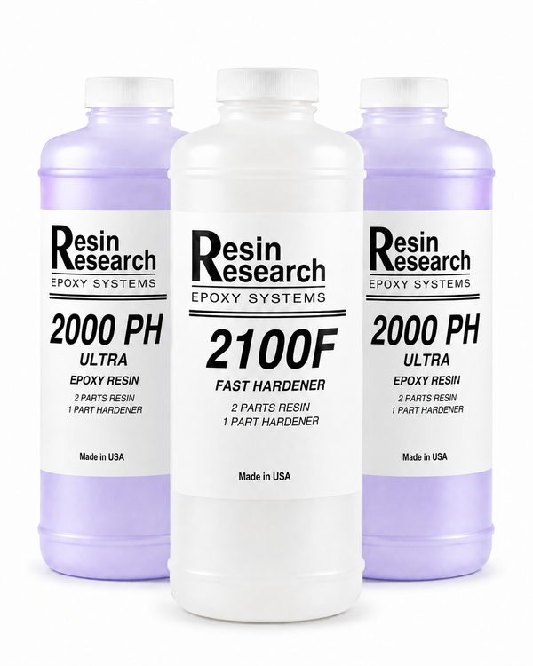 Resin Research 2000 PH Ultra epoxy resin with 2100F Fast Hardener