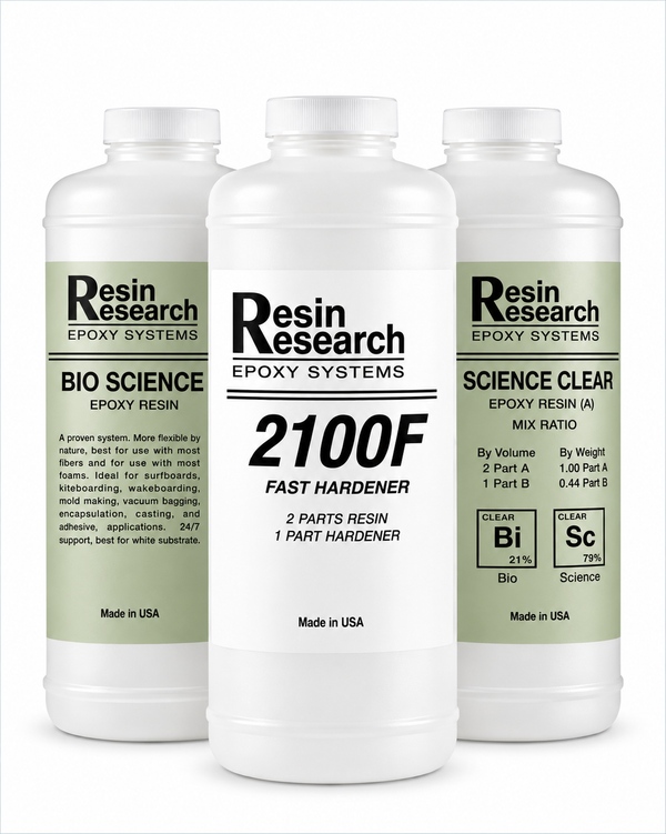 Resin Research BIO 2000 Clear Bio Science epoxy resin with 2100F Fast Hardener