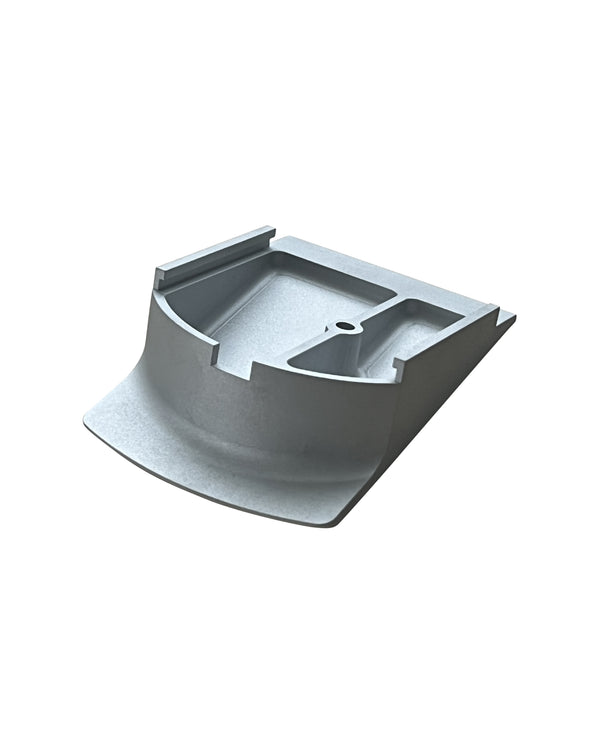 CNC machined aluminum Skil 100 replacement front shoe designed by Florian Saylor