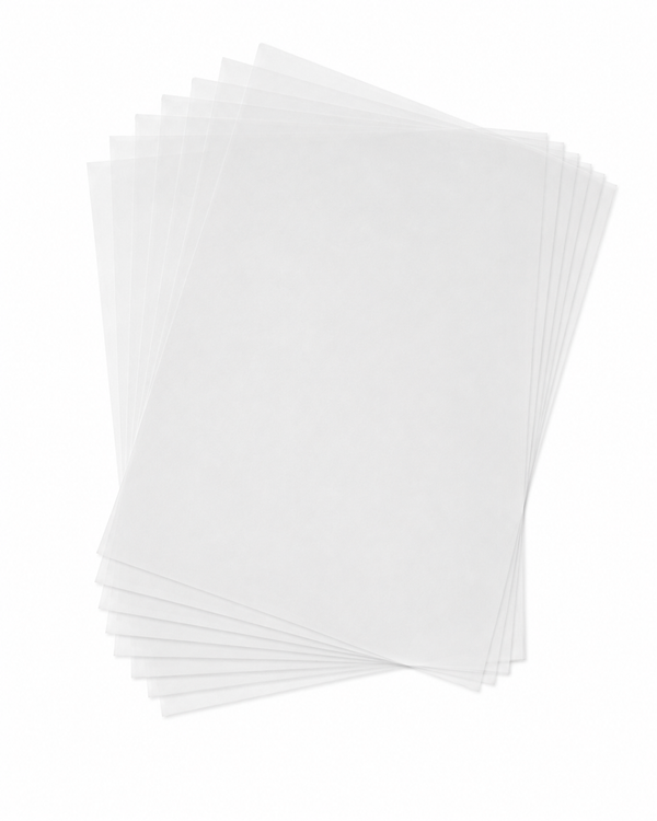 15 translucent 8.5 x 11 inch surfboard logo paper sheets for custom logos, artwork and laminates