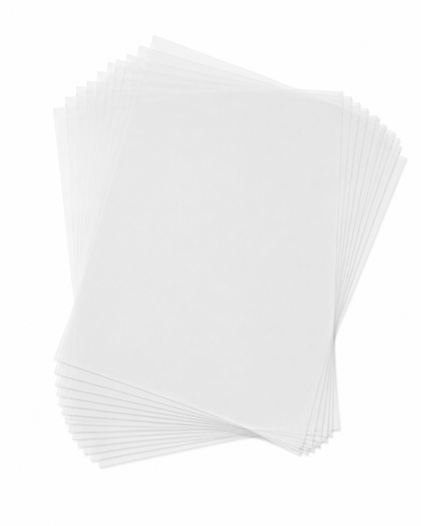 30 translucent 8.5 x 11 inch surfboard logo paper sheets for custom logos, artwork and laminates