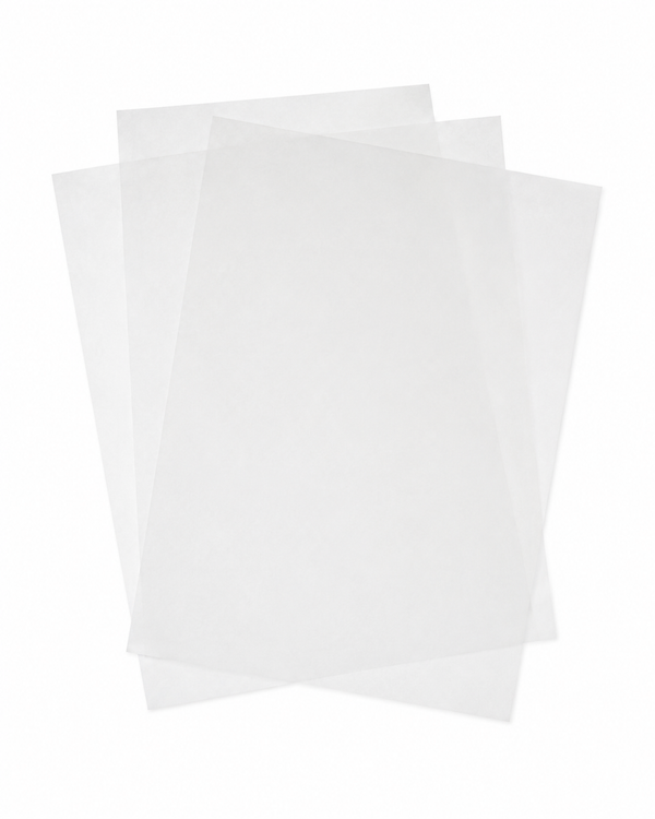 Three 8.5 x 11 inch translucent surfboard logo paper sheets for custom logos, artwork and laminates