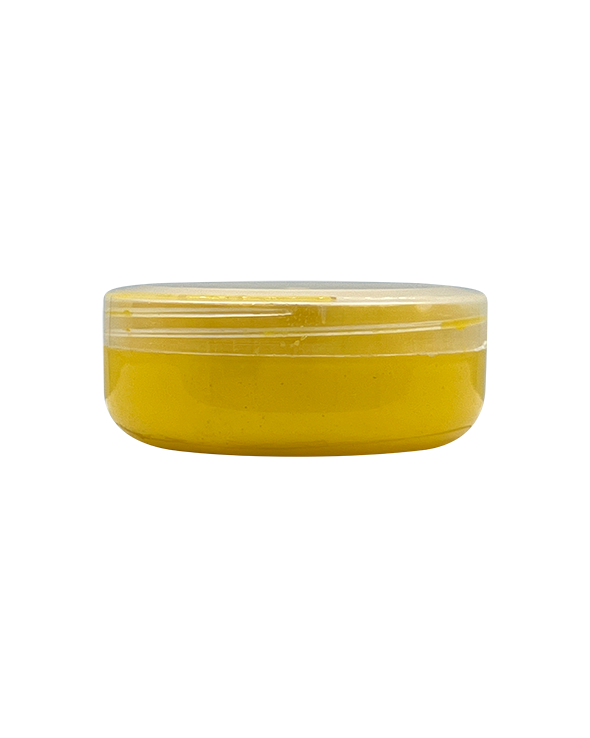 Jar of professional paste-style yellow surfboard resin pigment for polyester and epoxy resin systems