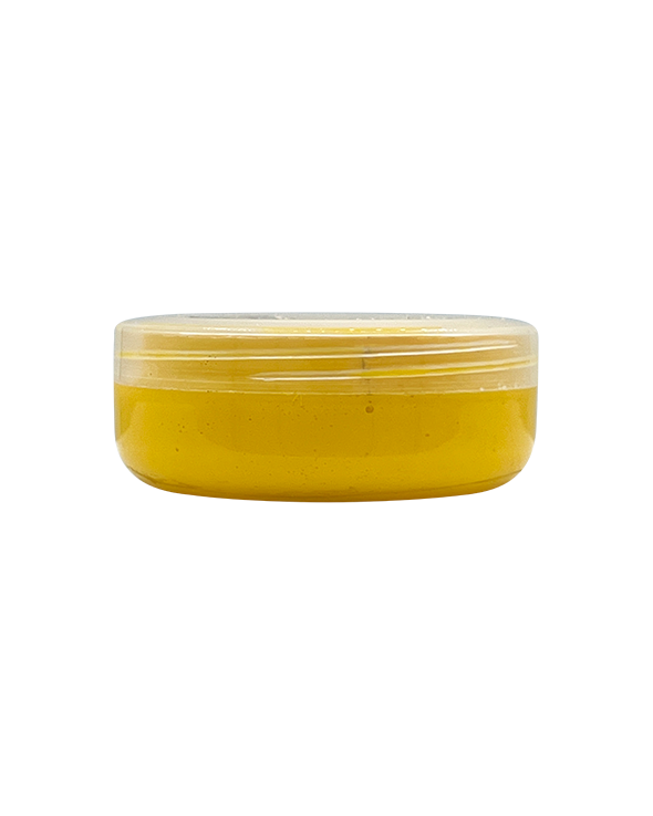 Jar of professional paste-style yellow surfboard resin tint for polyester and epoxy resin systems
