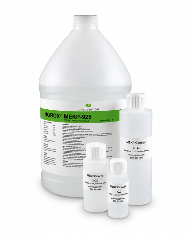MEKP catalyst for polyester resin used as hardener for surfboard lamination sanding and gloss resin systems