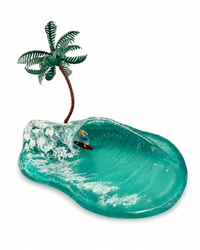 Handmade surf barrel sculpture crafted from surfboard resin