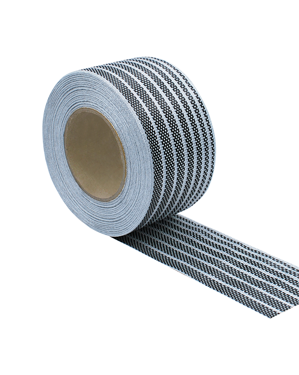 3-inch-wide Carbon-Fiberglass Gradient Tape 1 for surfboard tail pad and stringer reinforcement