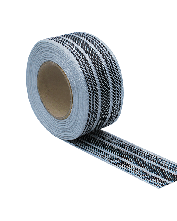 2.5-inch-wide Carbon-Fiberglass Multi-Stripe Tape 1 for surfboard tail pad and stringer reinforcement