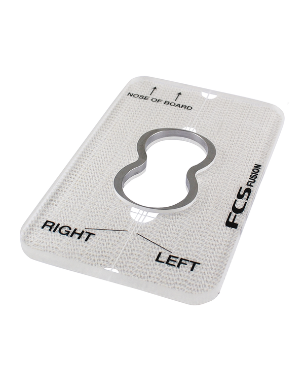 Genuine FCS Fusion jig plate for accurate surfboard fin plug installation