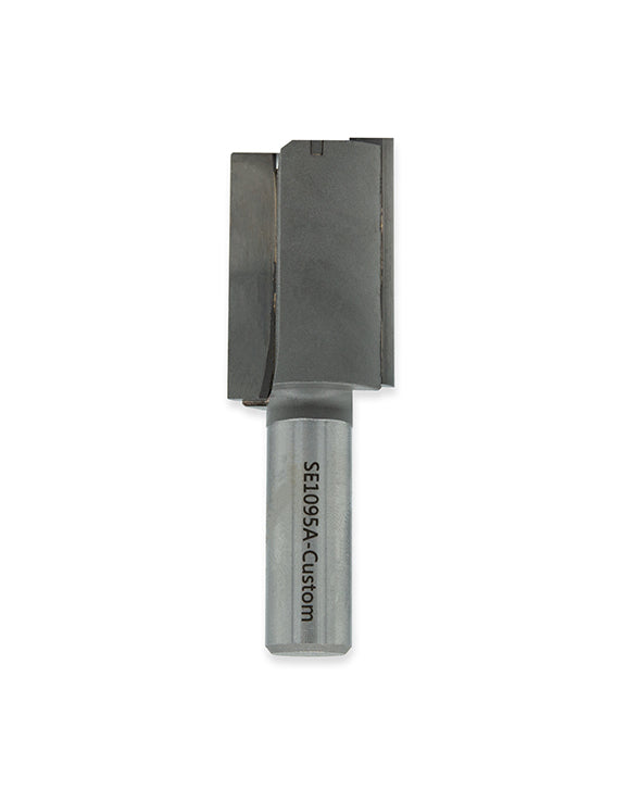 Side view of genuine FCS leash plug router bit with 1/2-inch shank