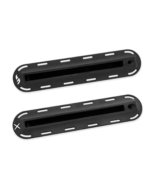 Genuine Black Futures ILT 3/4" (F) and 1/2" (X) surfboard fin boxes with stainless steel fin screws