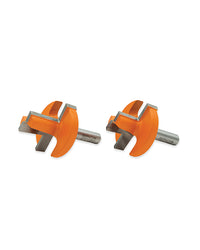 Genuine Futures ILT One-Pass router bit set with 3/4" (F) and 1/2" (X) router bits