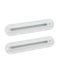 Genuine white Futures ILT 3/4" (F) and 1/2" (X) surfboard fin boxes with stainless steel fin screws