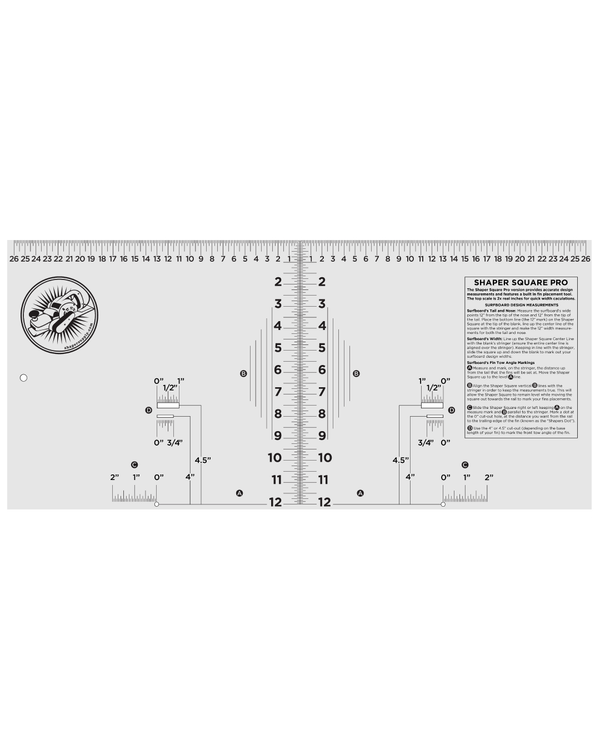 Shaper Square Pro Surfboard Measuring and Fin Placement Tool