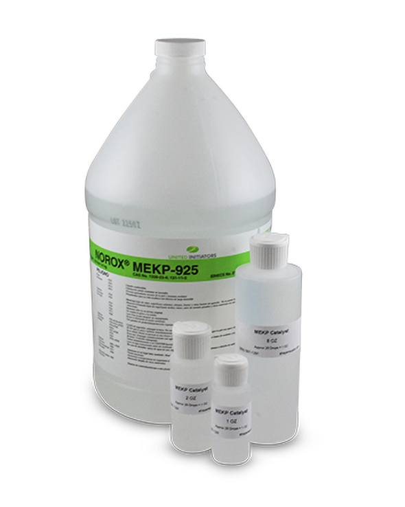 MEKP catalyst for polyester resin used as hardener for surfboard lamination sanding and gloss resin systems