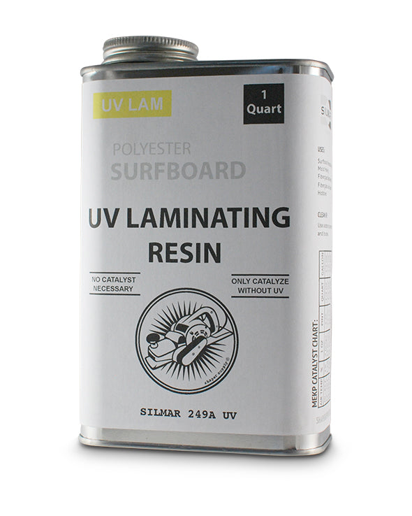 Silmar 249A UV polyester laminating resin for surfboard fiberglass lamination with UV cure system